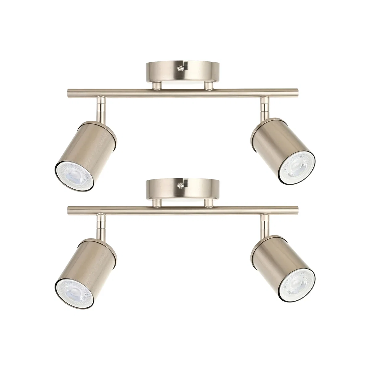 Set Of 2 Larbert Brushed Nickel 2 Way Adjustable Spotlight Fittings - Brushed Nickel – image 1