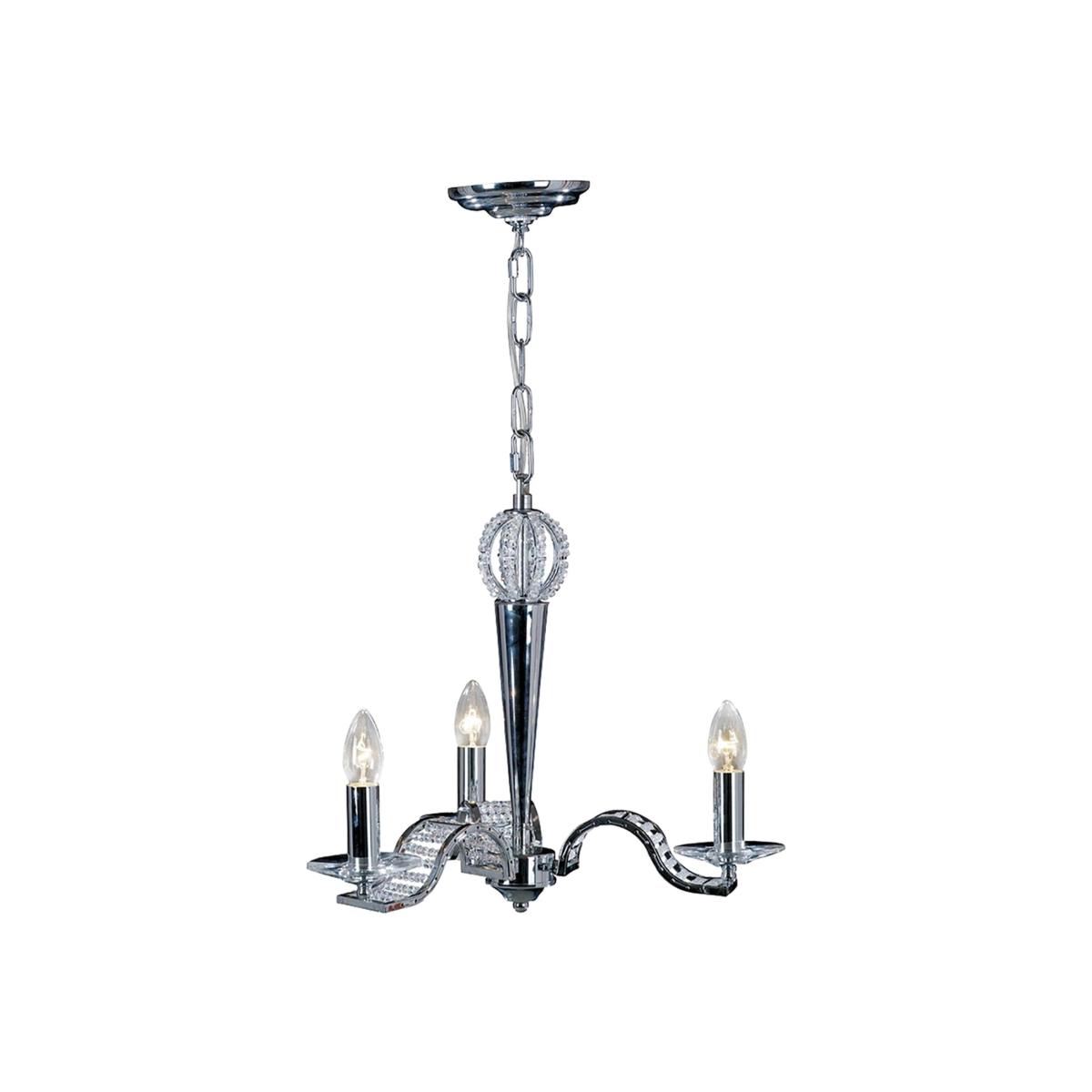 Niobe Ceiling Pendant Chandelier 3 Light Polished Chrome, Crystal - Polished Chrome – image 1