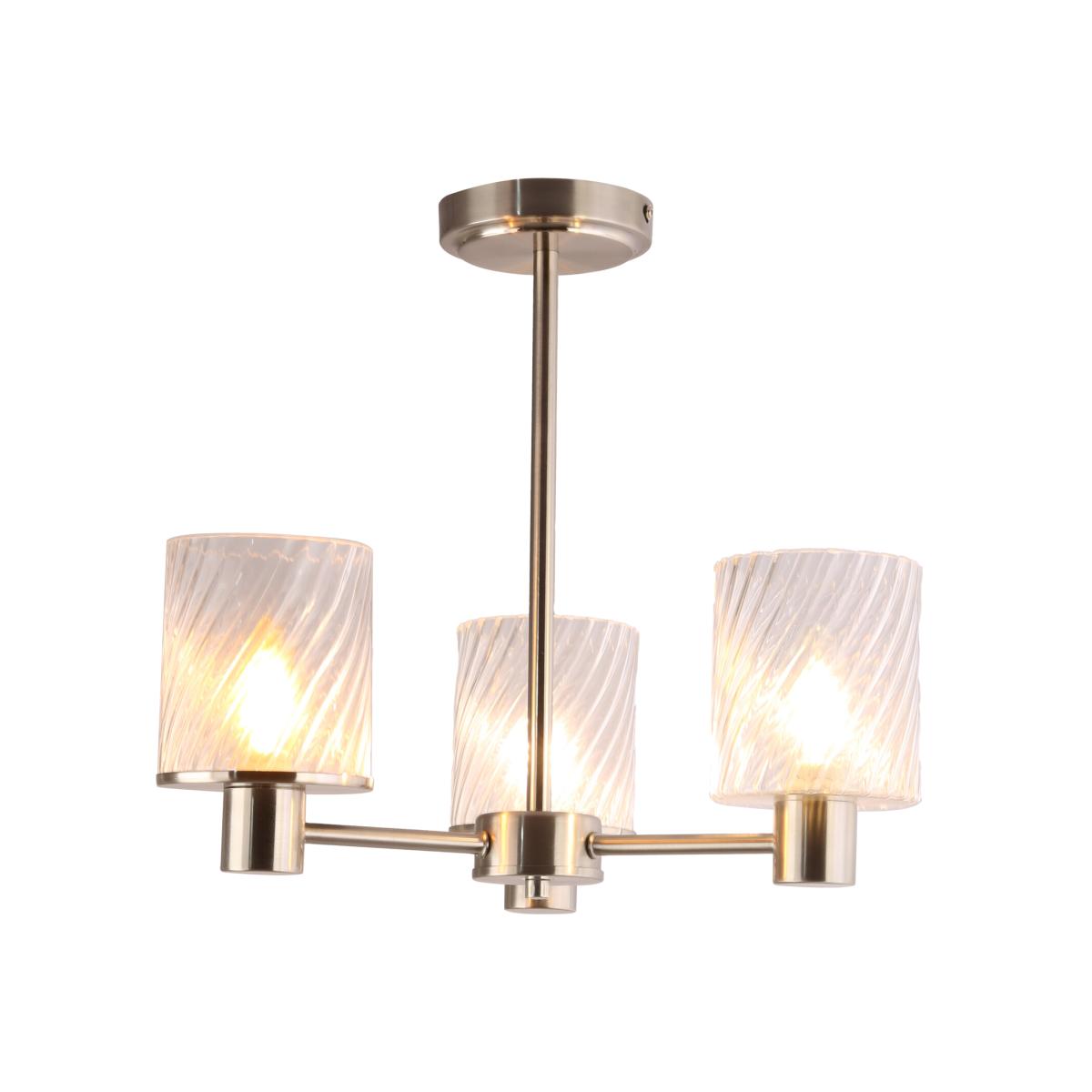 Maven 3 Arm Flush Ceiling Fitting - Brushed Nickel