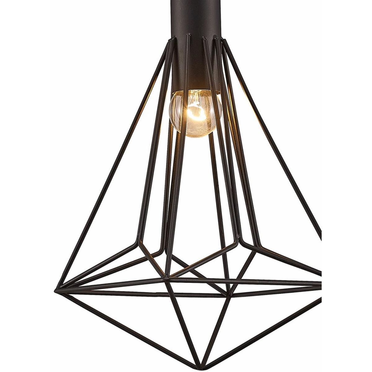 Kristoff Cage Ceiling Pendant 1 Light E27 Black - Black – image 3