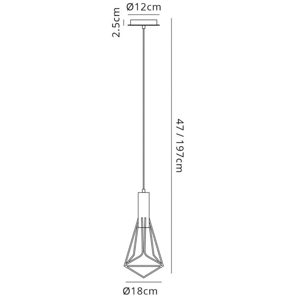 Kristoff Cage Ceiling Pendant 1 Light E27 Black - Black – image 4