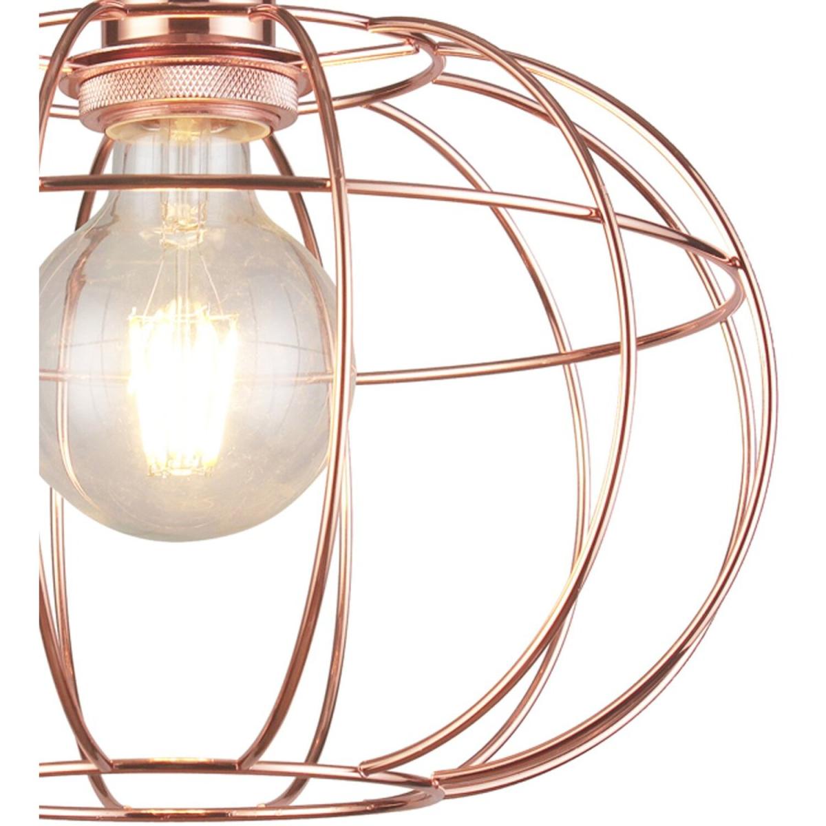 CGC EDWARD Round Copper Wire Cage Pendant Ceiling Light Fitting - copper – image 2