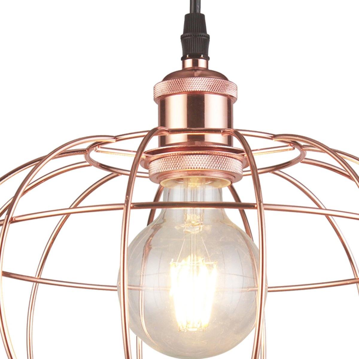 CGC EDWARD Round Copper Wire Cage Pendant Ceiling Light Fitting - copper – image 3