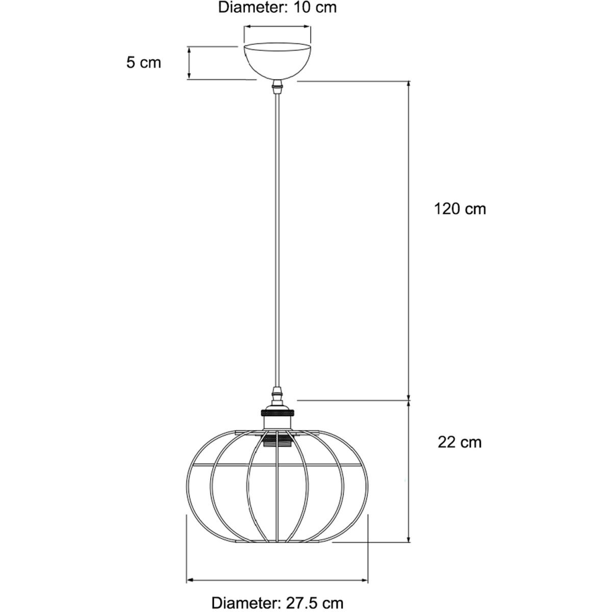 CGC EDWARD Round Copper Wire Cage Pendant Ceiling Light Fitting - copper – image 5