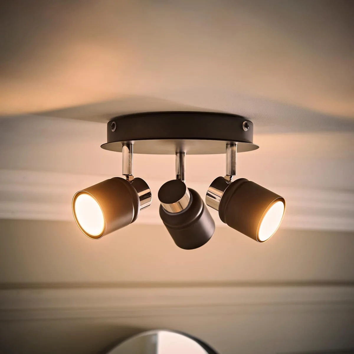 Benton 3 Way Round IP44 Bathroom Ceiling Spotlight - Black / 0 – image 5
