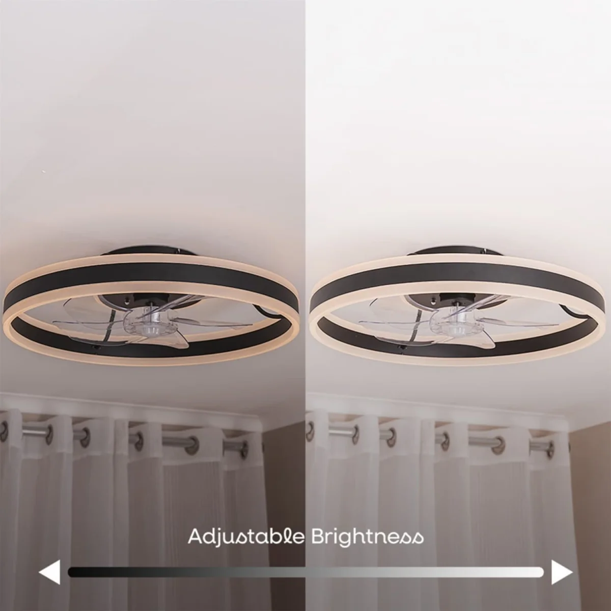 Infinity Black Wave Integrated LED Ceiling Fan with Remote Control - Black / 50cm – image 1