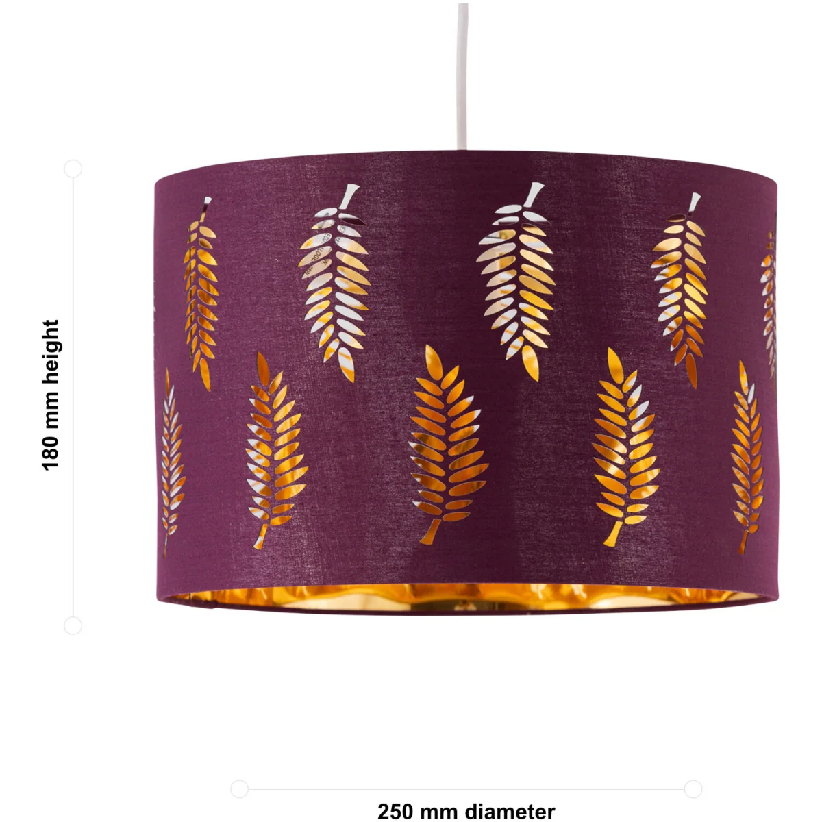 Set Of 2 Fern Burgundy Cut Out 25cm Pendant Lightshades - Burgundy – image 6