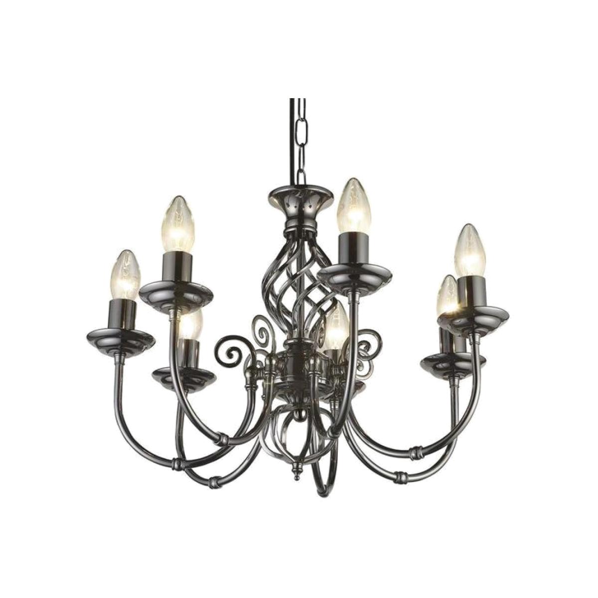 7 Way Ceiling Light with Classic Knot Twist Finished in Gunmetal - Gunmetal