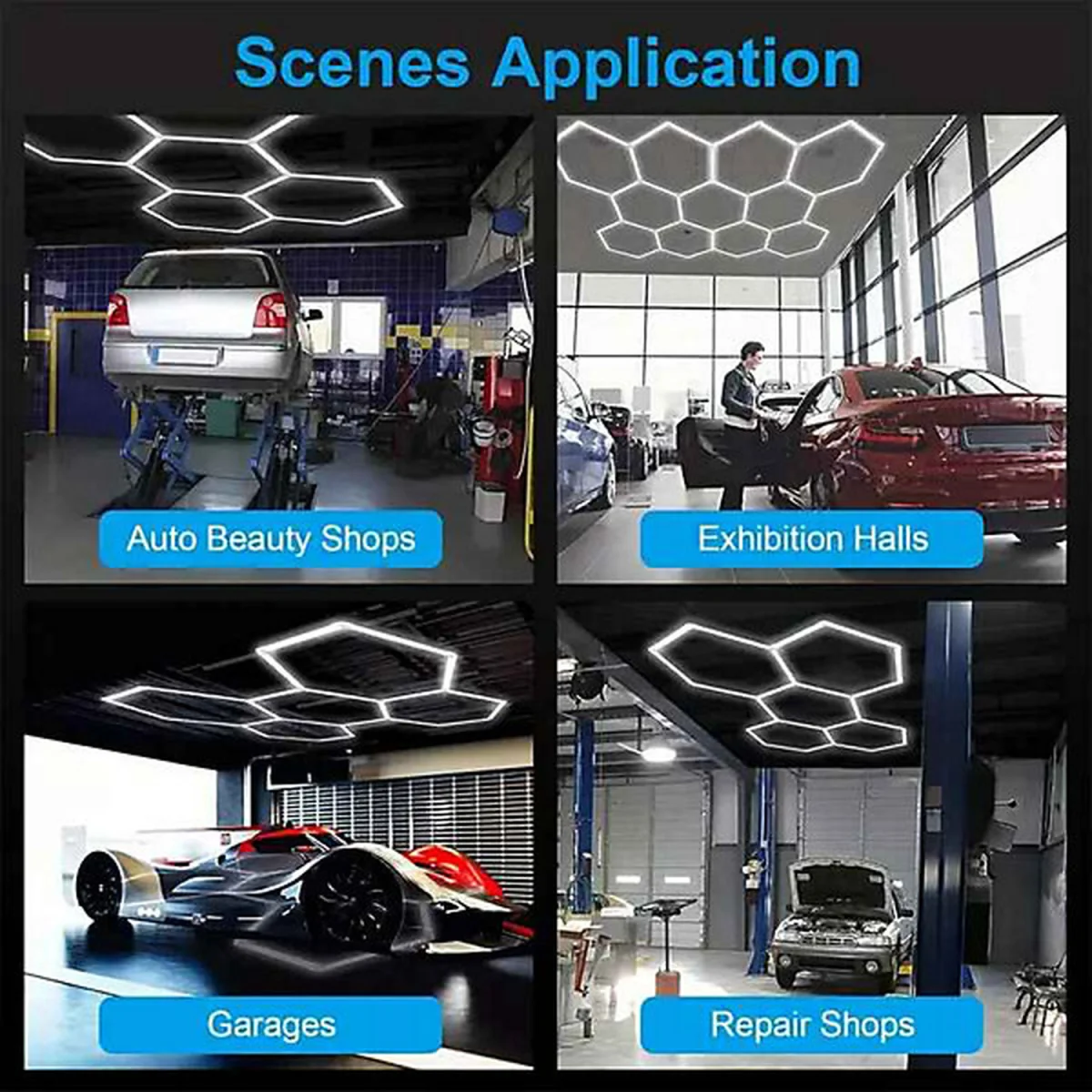 5pcs Honeycomb LED Ceiling Light Cool White - White – image 2