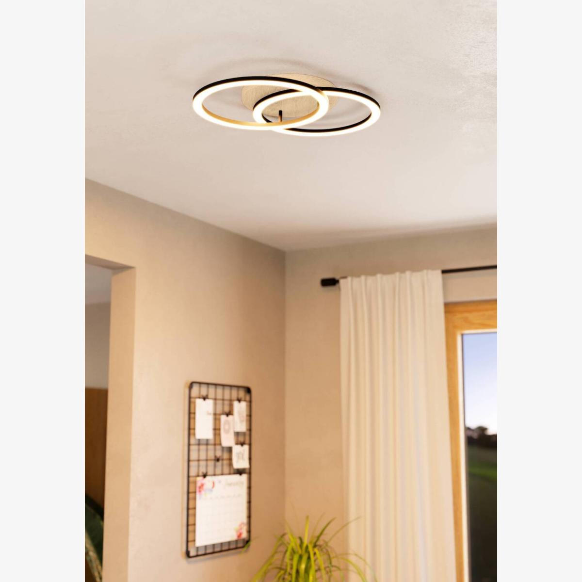 EGLO Lomaltas-Z Modern BlackBrown Smart Control, Colour Changin Ceiling Light - Black