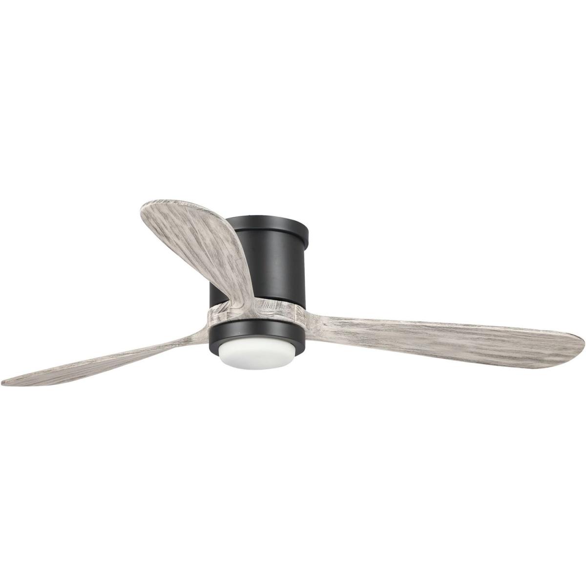 Flush Mount Ceiling Fan with Light, 3 Blades Indoor LED Lighting Fan - Black – image 2