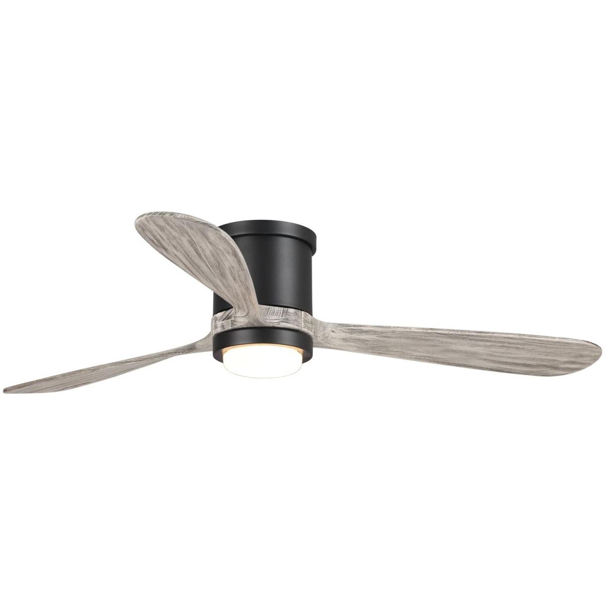 Flush Mount Ceiling Fan with Light, 3 Blades Indoor LED Lighting Fan - Black – image 8