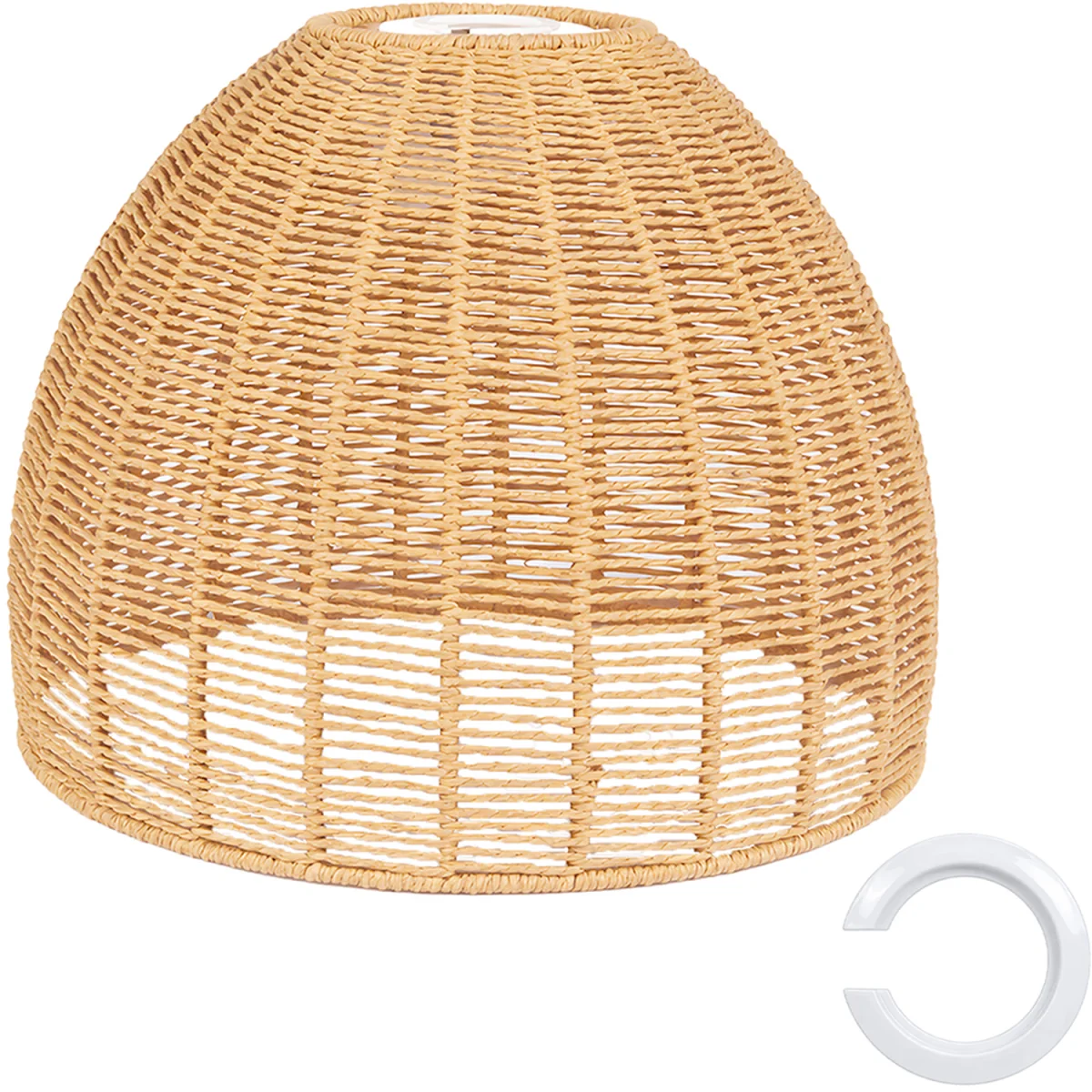 Ceiling Light Shade Pendant Woven Lampshade Natural Easy Fit - Grey – image 7