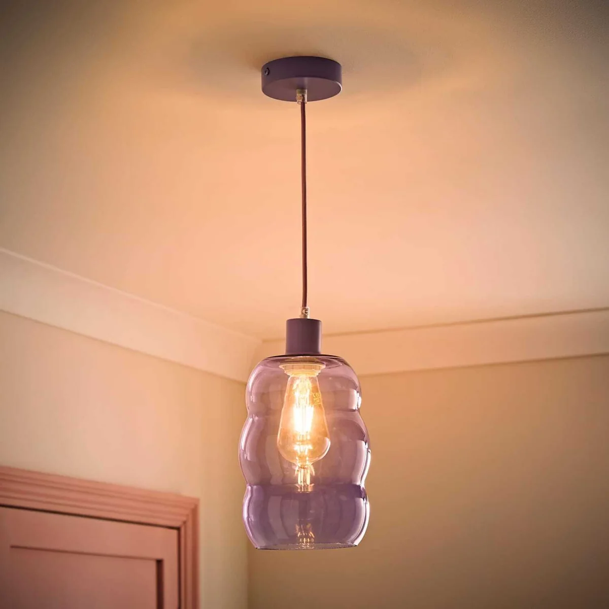 Lolly Glass Bubble Pendant Ceiling Light - Lilac / 0.94kg – image 2