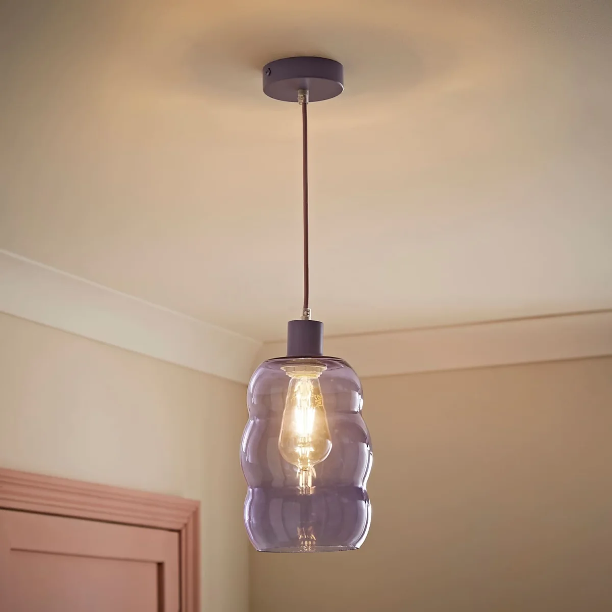 Lolly Glass Bubble Pendant Ceiling Light - Lilac / 0.94kg – image 3