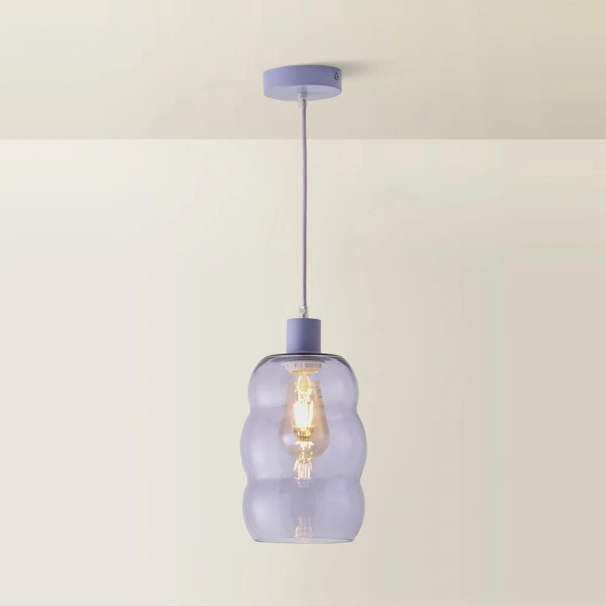 Lolly Glass Bubble Pendant Ceiling Light - Lilac / 0.94kg – image 4