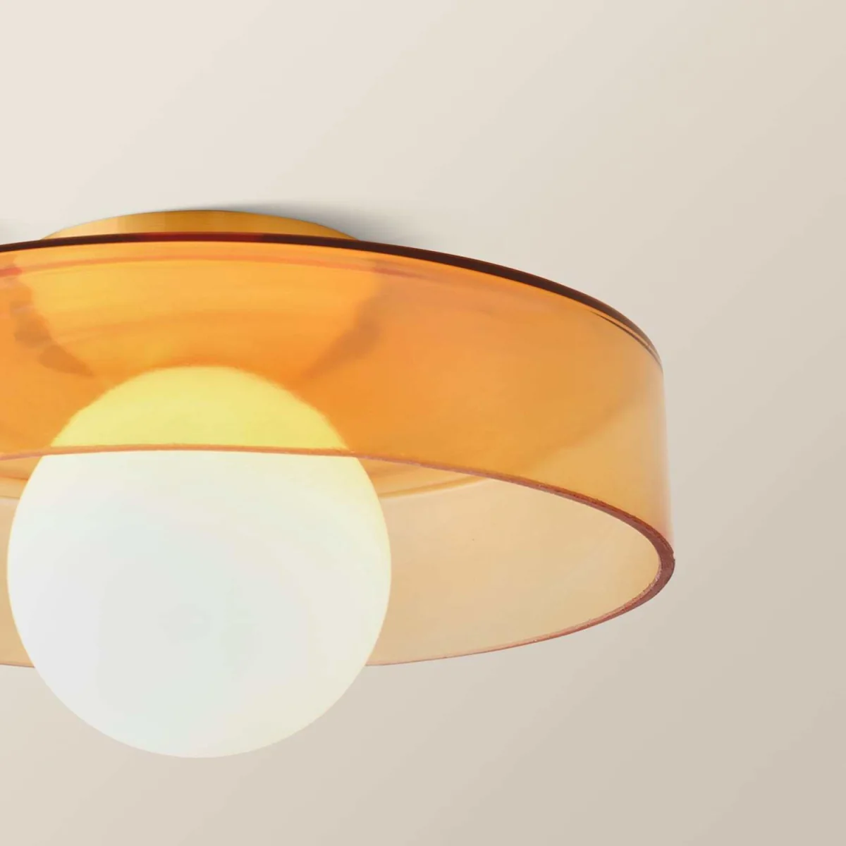 Newbury Glass IP44 Flush Ceiling Light - Green / Yes - Amber – image 5