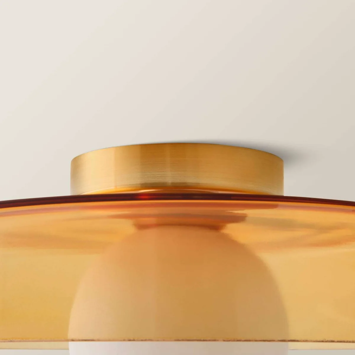 Newbury Glass IP44 Flush Ceiling Light - Green / Yes - Amber – image 6