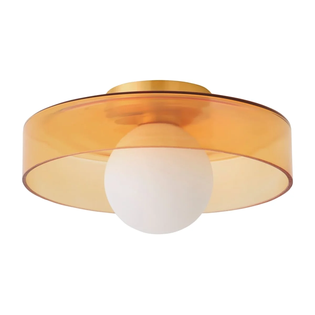 Newbury Glass IP44 Flush Ceiling Light - Green / Yes - Amber – image 1