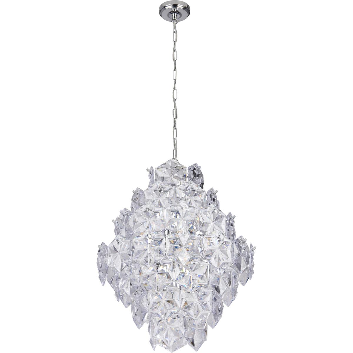 Chrome 5 Light Pendant with Acrylic Tiles  - Silver – image 2