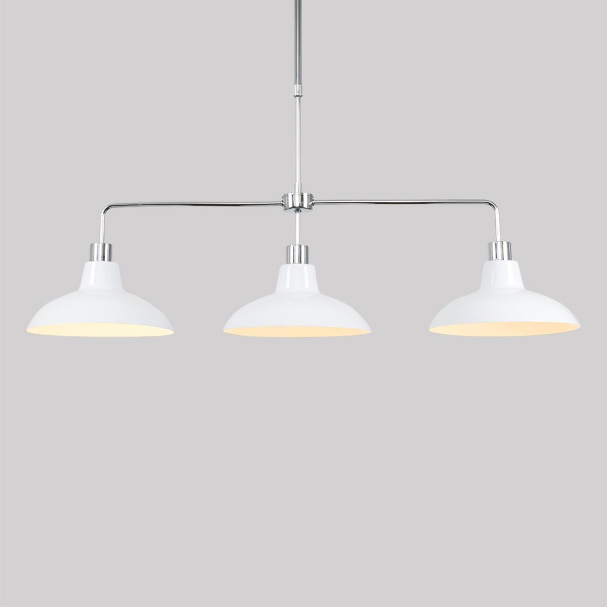 Huckleberry Silver Ceiling Light Low Hanging Pendant With White Shades - Silver – image 3