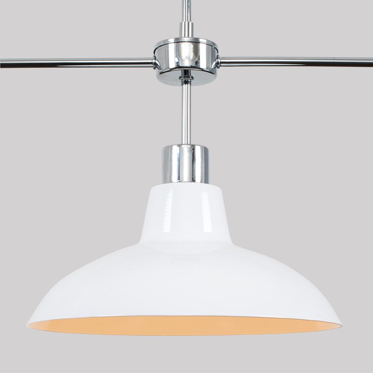 Huckleberry Silver Ceiling Light Low Hanging Pendant With White Shades - Silver – image 4