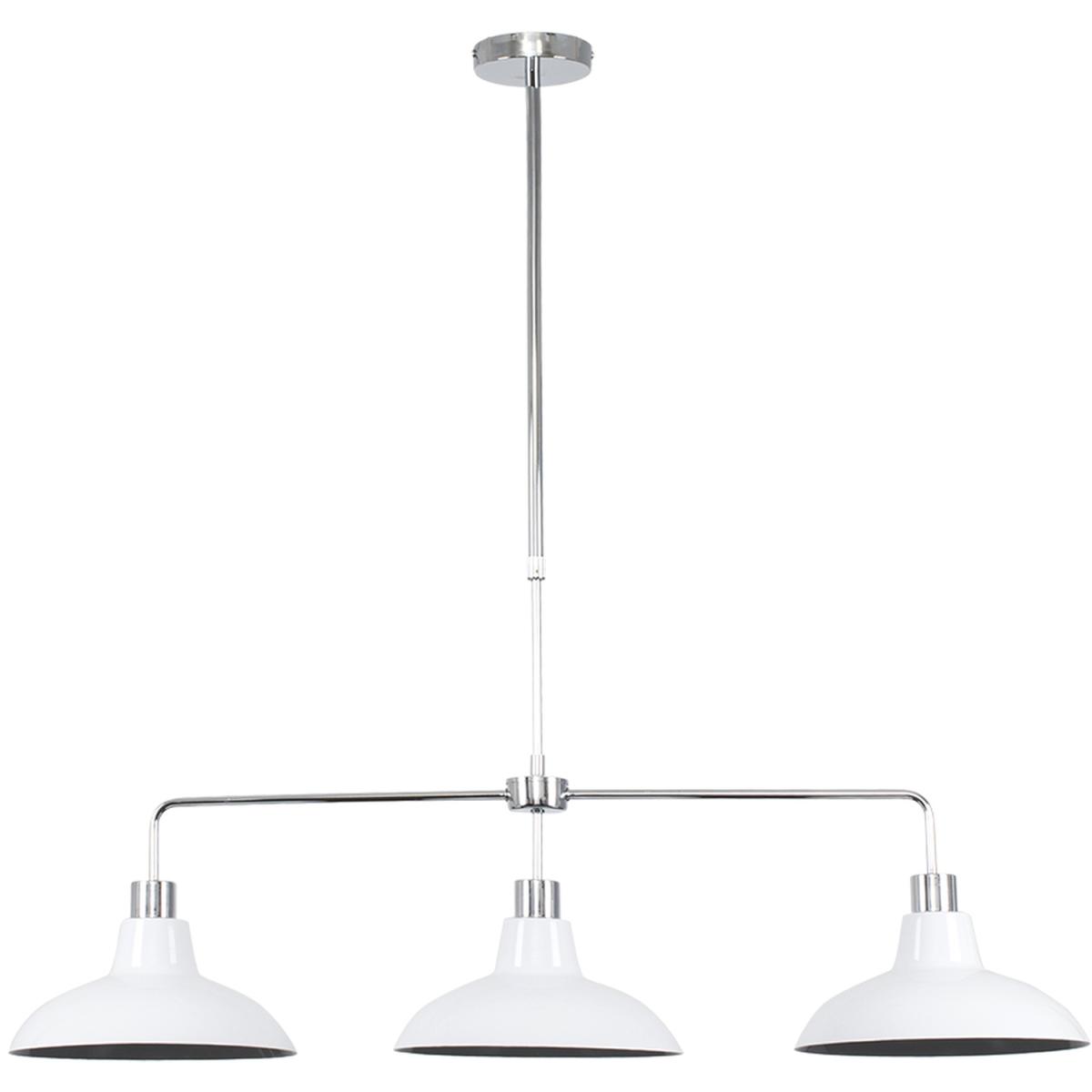Huckleberry Silver Ceiling Light Low Hanging Pendant With White Shades - Silver – image 5