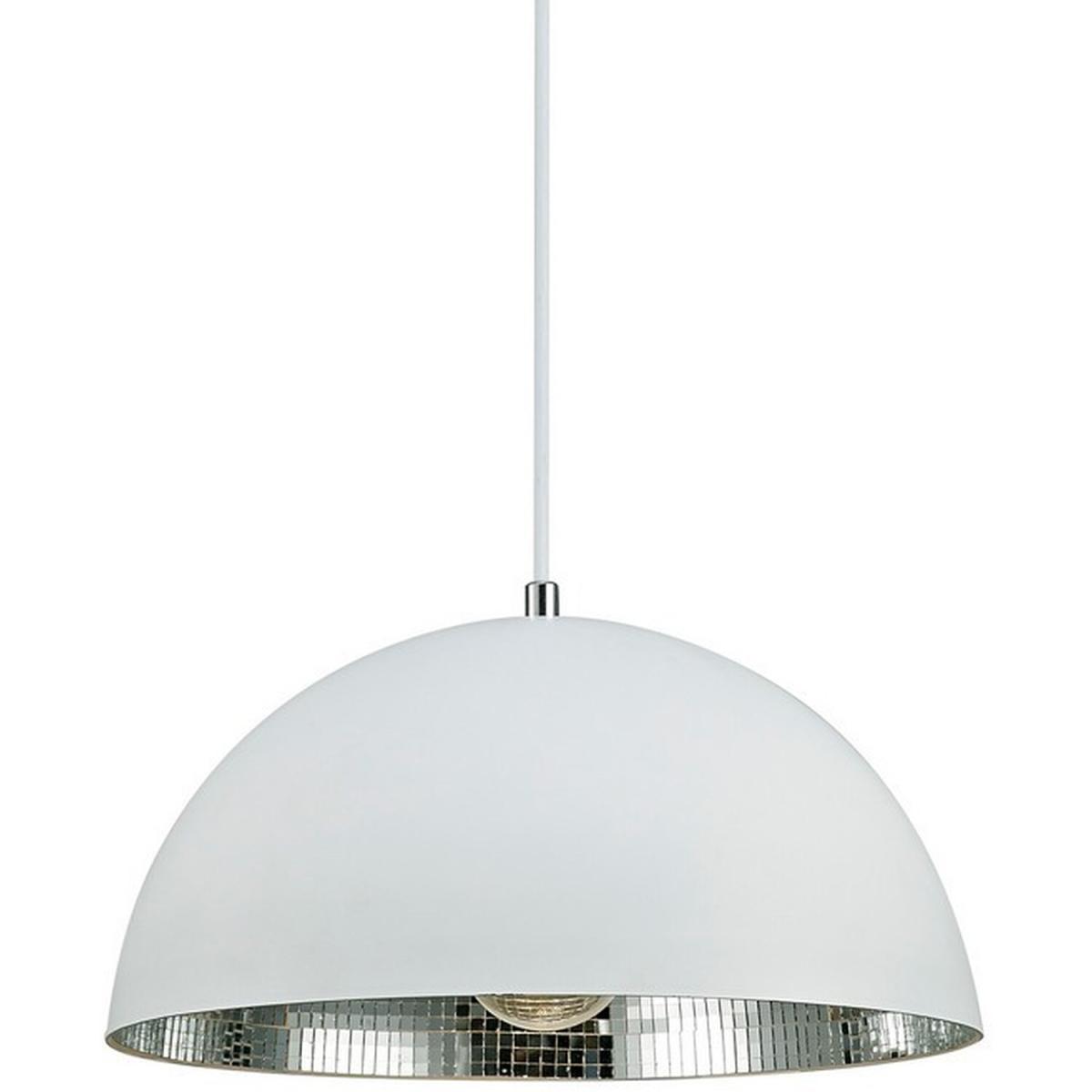 Krista Dome Ceiling Pendant E27, Matt White, Mirror Mosaic Inner - Matt White – image 3