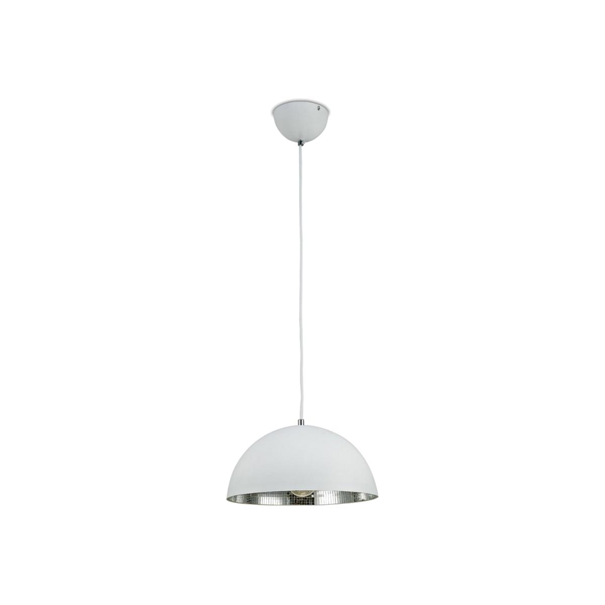 Krista Dome Ceiling Pendant E27, Matt White, Mirror Mosaic Inner - Matt White – image 1