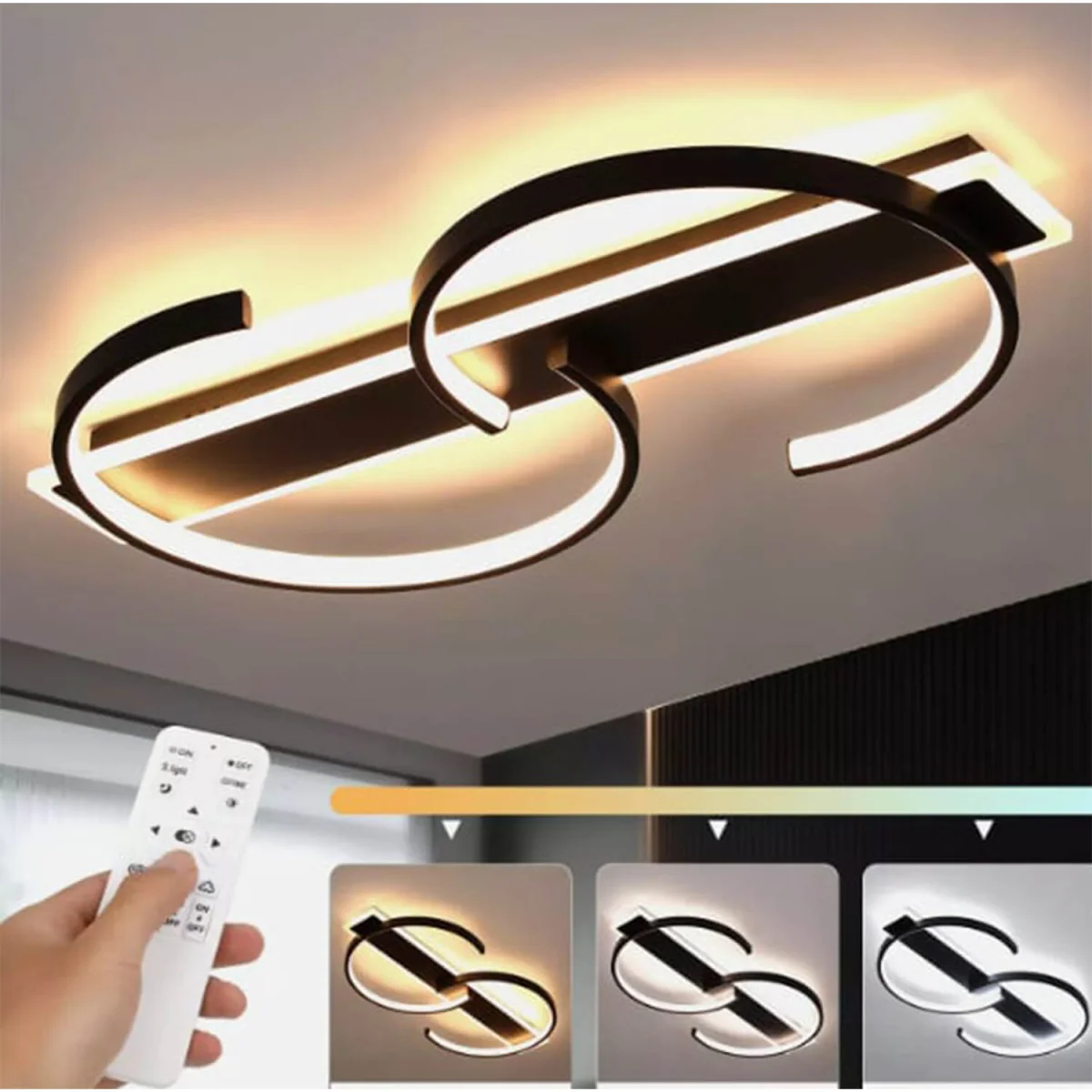 Ceiling Light Black Contemporary - Black – image 2