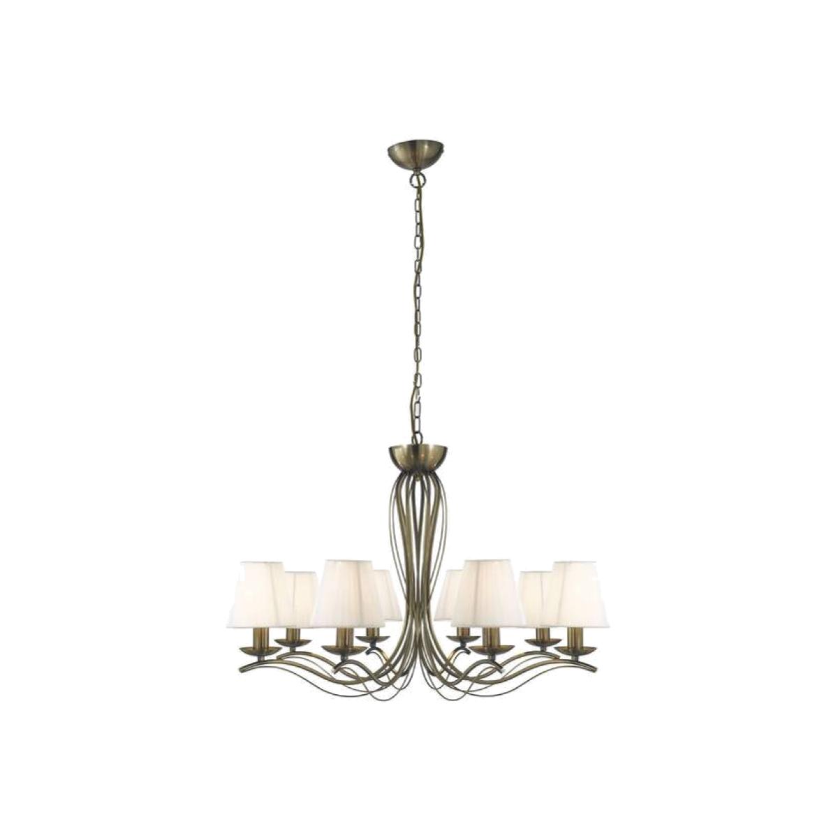 Andretti 8 Light Multi Arm Chandelier Antique Brass Finish, E14 - Antique Brass