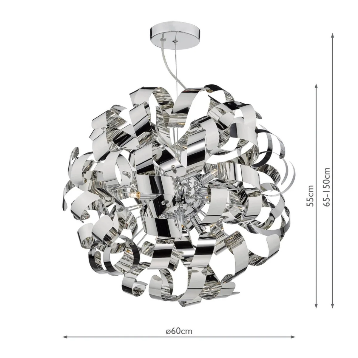 Rawley 9 Light Pendant Polished Chrome – image 3