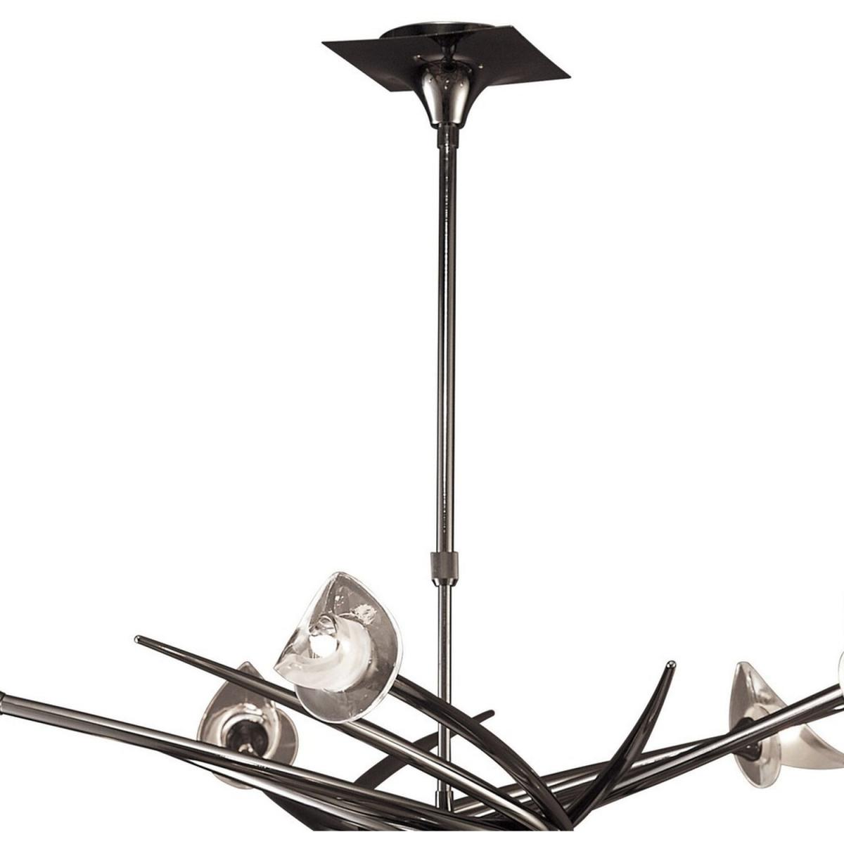 Flavia Ceiling Pendant Up-Down Round 10 Light G9, Black Chrome - Black Chrome – image 2