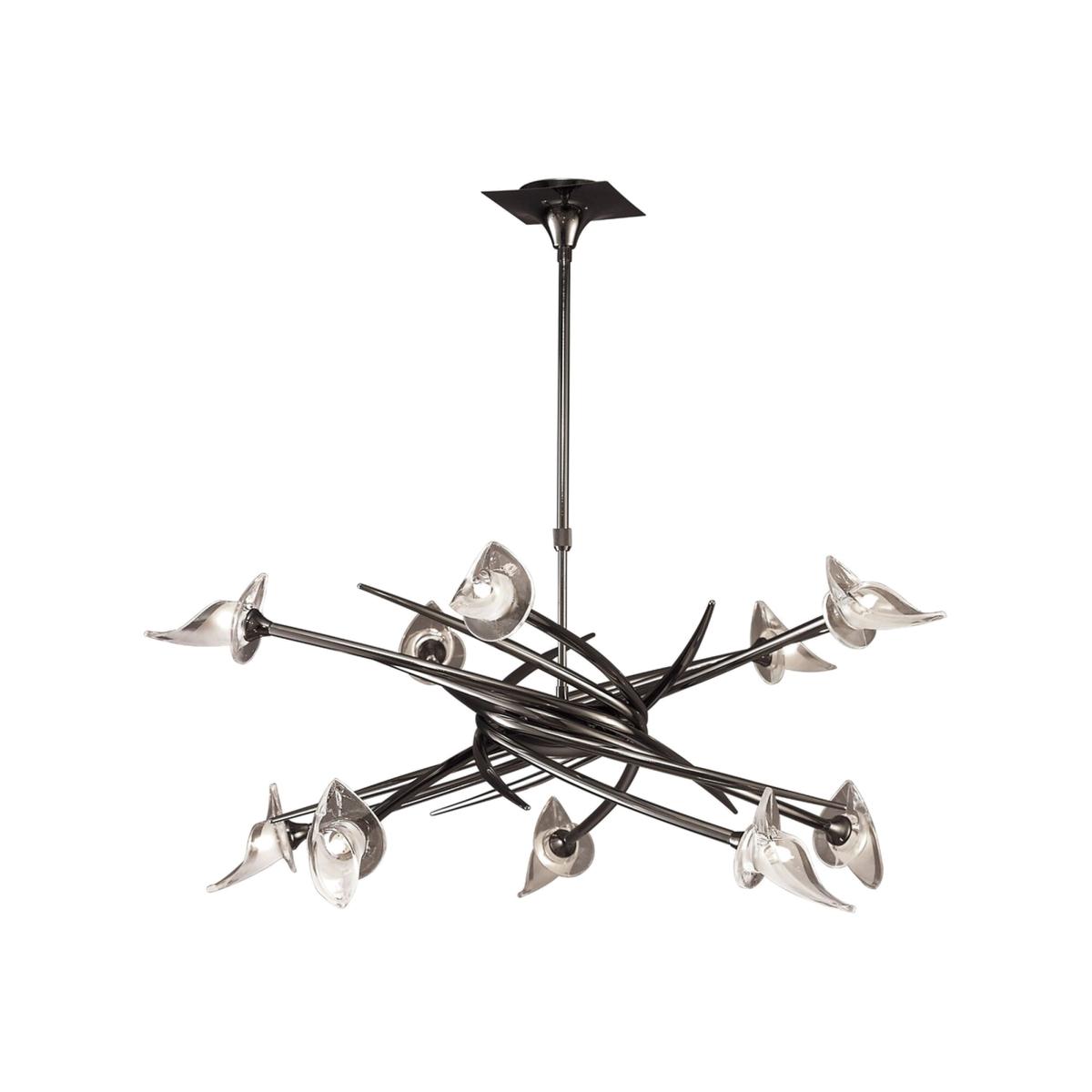 Flavia Ceiling Pendant Up-Down Round 10 Light G9, Black Chrome - Black Chrome – image 1
