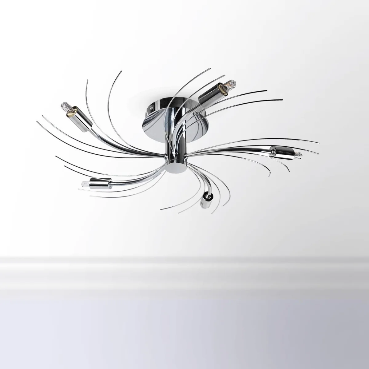 Set Of 2 Swirl 5lt Flush Ceiling Lights - Polished Chrome Plate – image 2