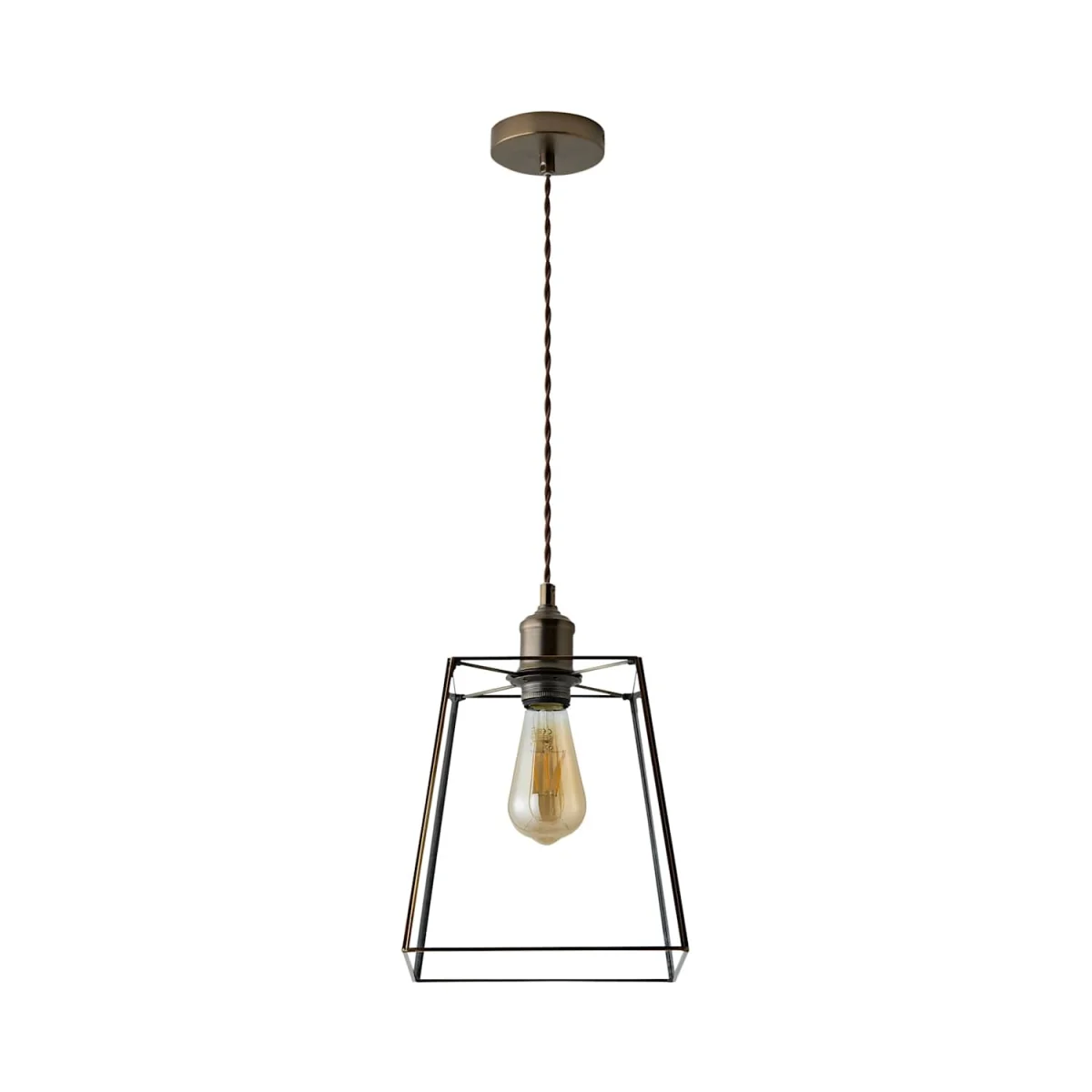 Susie Glass Lantern Lamp Shade Single Drop Ceiling Pendant Light - Brushed Brass / 1 – image 6