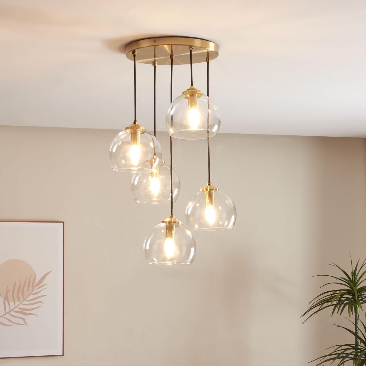 Genoa 5 Light Ceiling Fitting - Brass – image 3