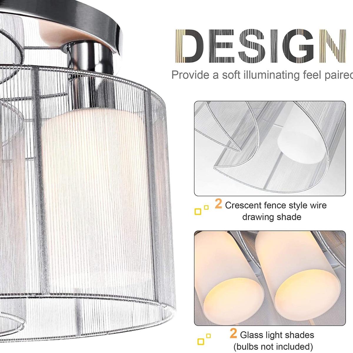Metal Celling Chandelier Light - Silver – image 2