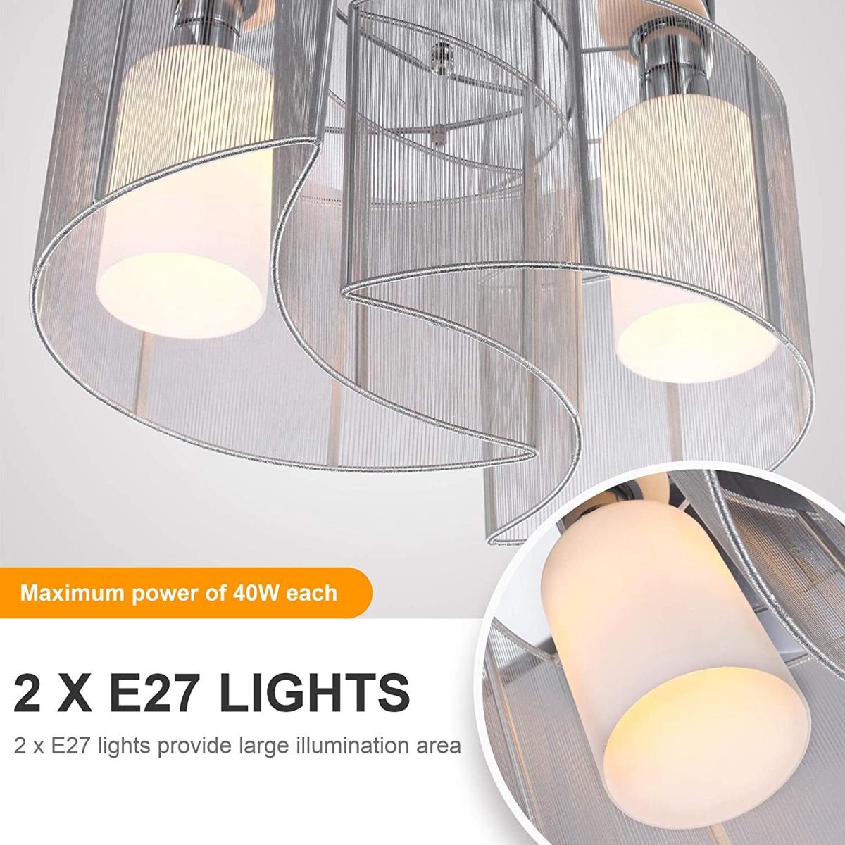 Metal Celling Chandelier Light - Silver – image 6