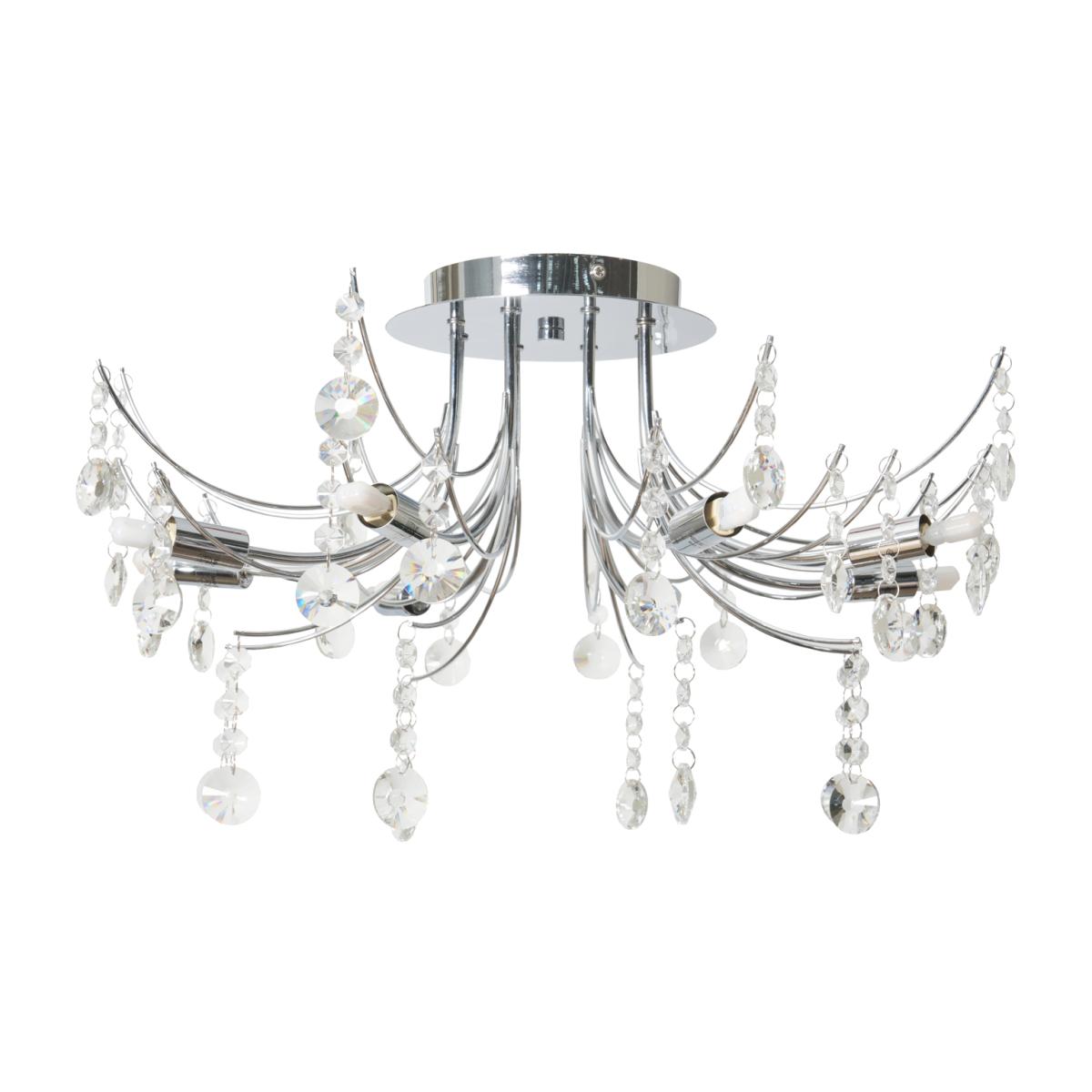 Lily Droplet Flush Ceiling Light - Chrome