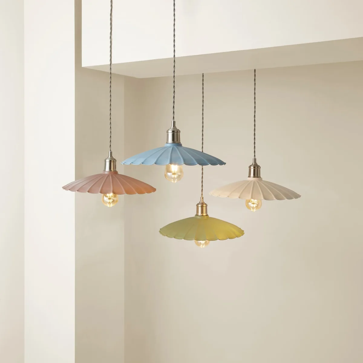 ValueLights Holborn Scallop Pendant Ceiling Light - Pink / 0.75kg / 10W – image 4