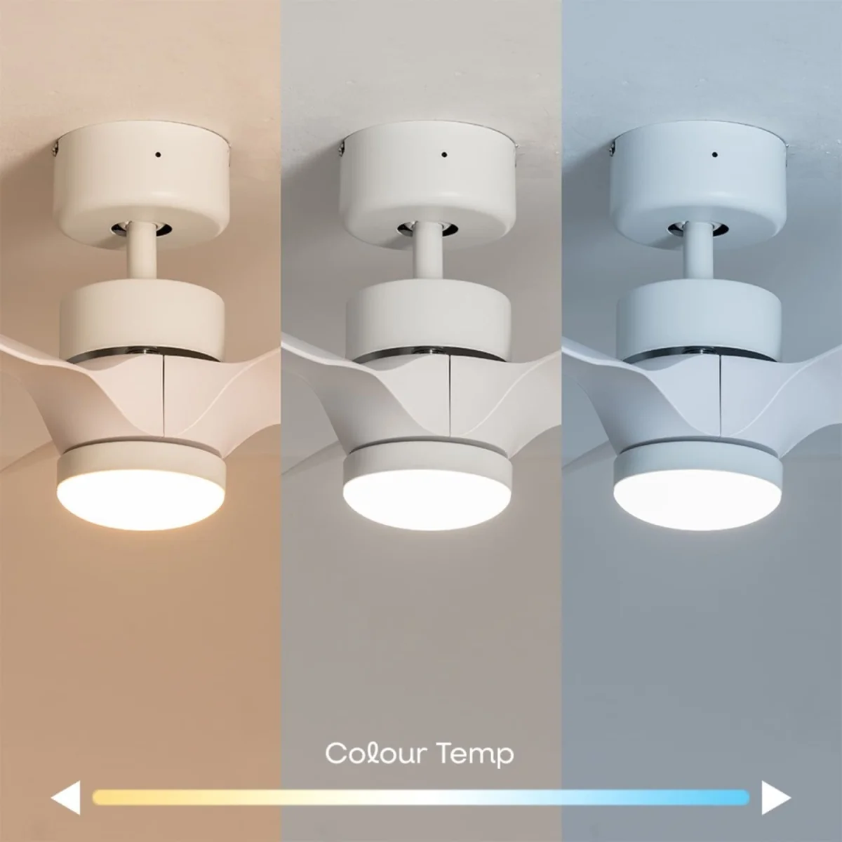 Matte White 24" 3 Blade Ceiling Light Fan with Remote Control - White – image 4