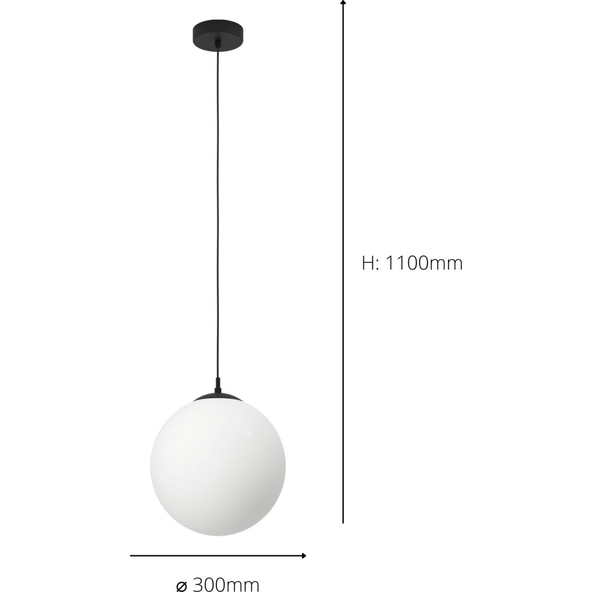 Eglo Rondo 3 IP20 Globe Opal Minimilast Pendant Light - black – image 2