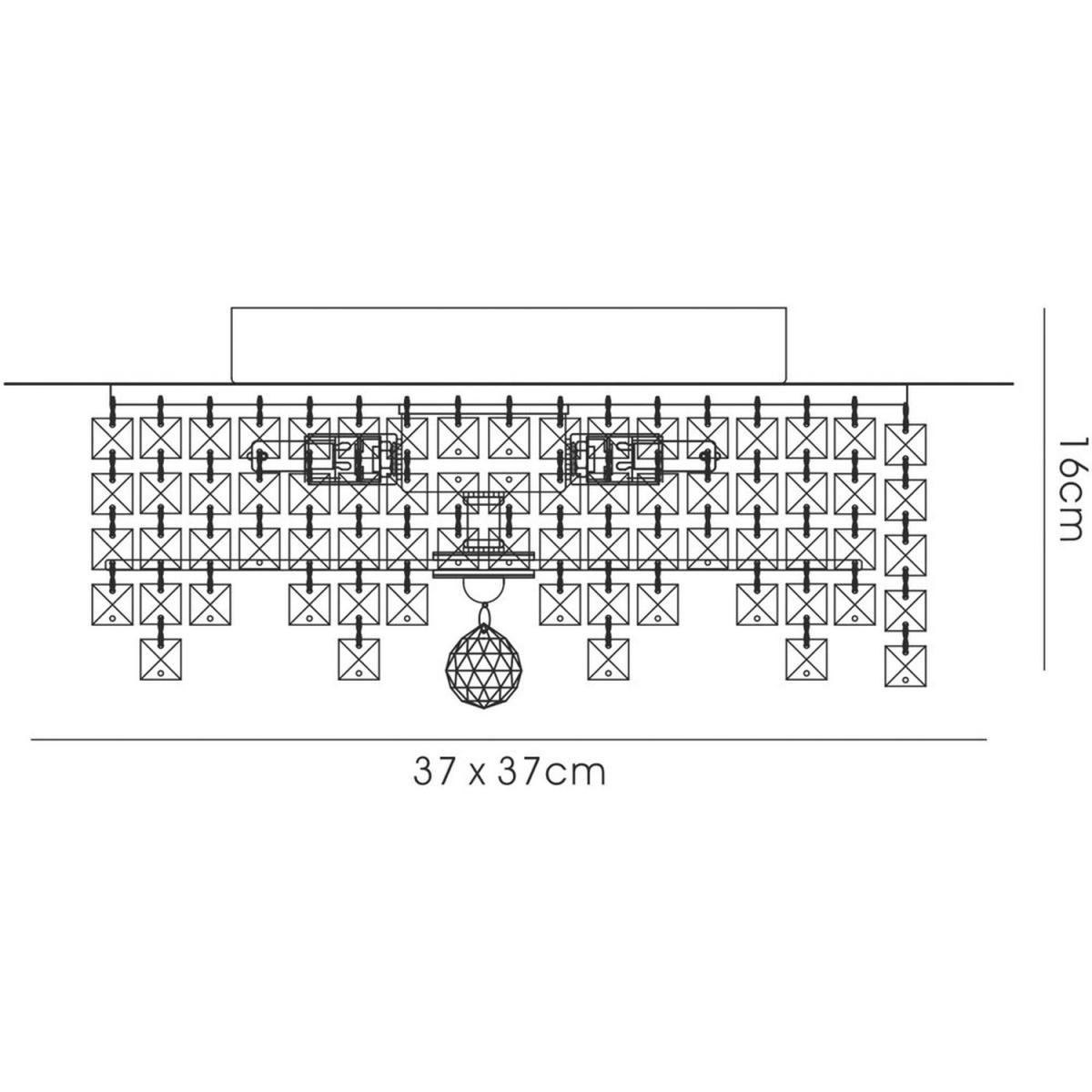 Esta Flush Ceiling Square 4 Light Polished Chrome, Glass, Crystal - Polished Chrome – image 3
