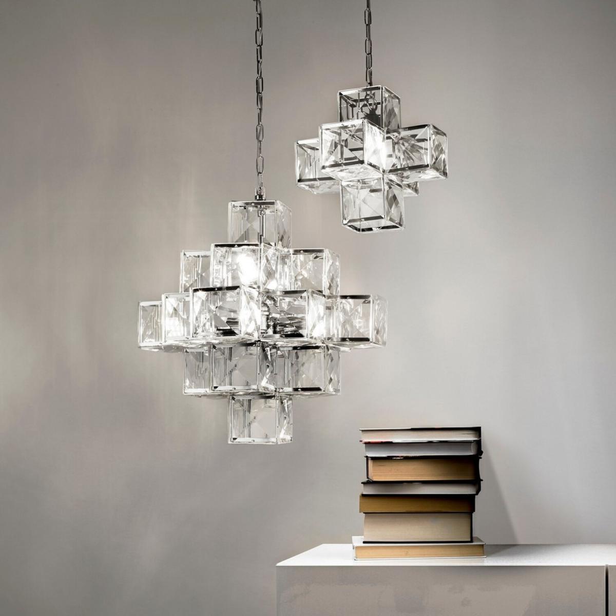 Glacier 7 Light Acryclic Ceiling Pendant - Chrome - Chrome – image 3