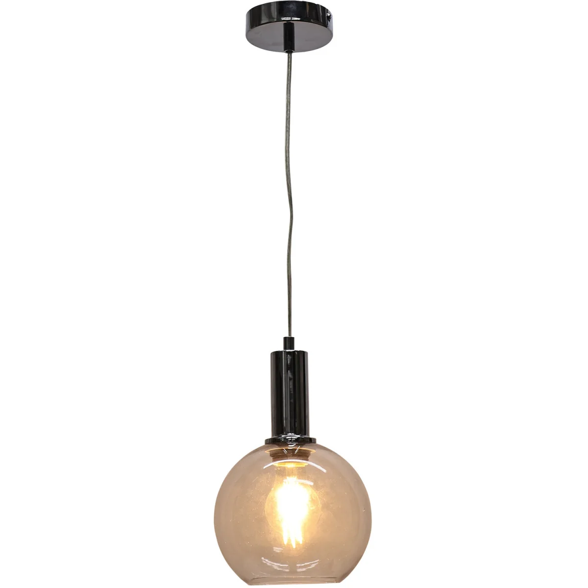 Barnum Ceiling Single Pendant Light - Clear Glass With Polished Chrome Plate Detail – image 2