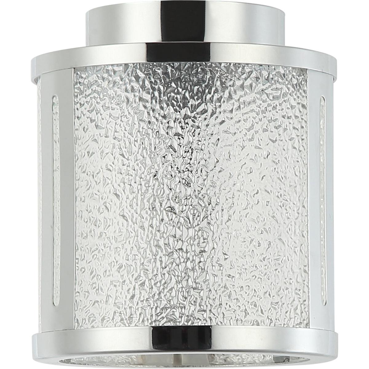 1-Light Flush Mount Ceiling Light with Glass Shade - Chrome – image 4