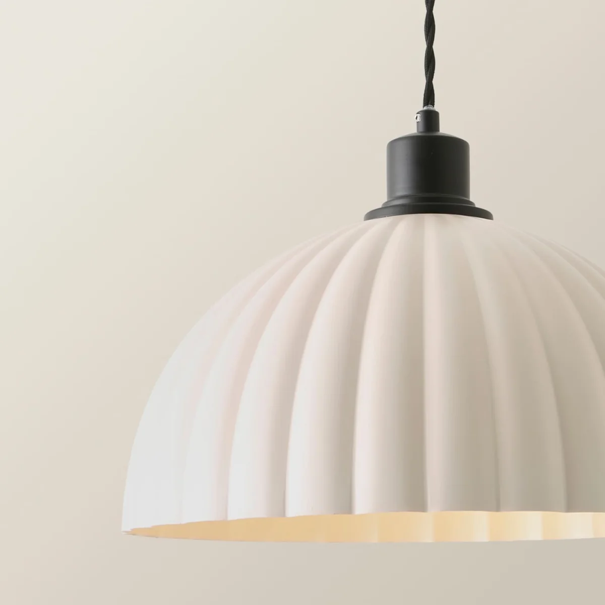 Bourton Pendant Ceiling Light with Ribbed Dome Shade - Black / 4W – image 5