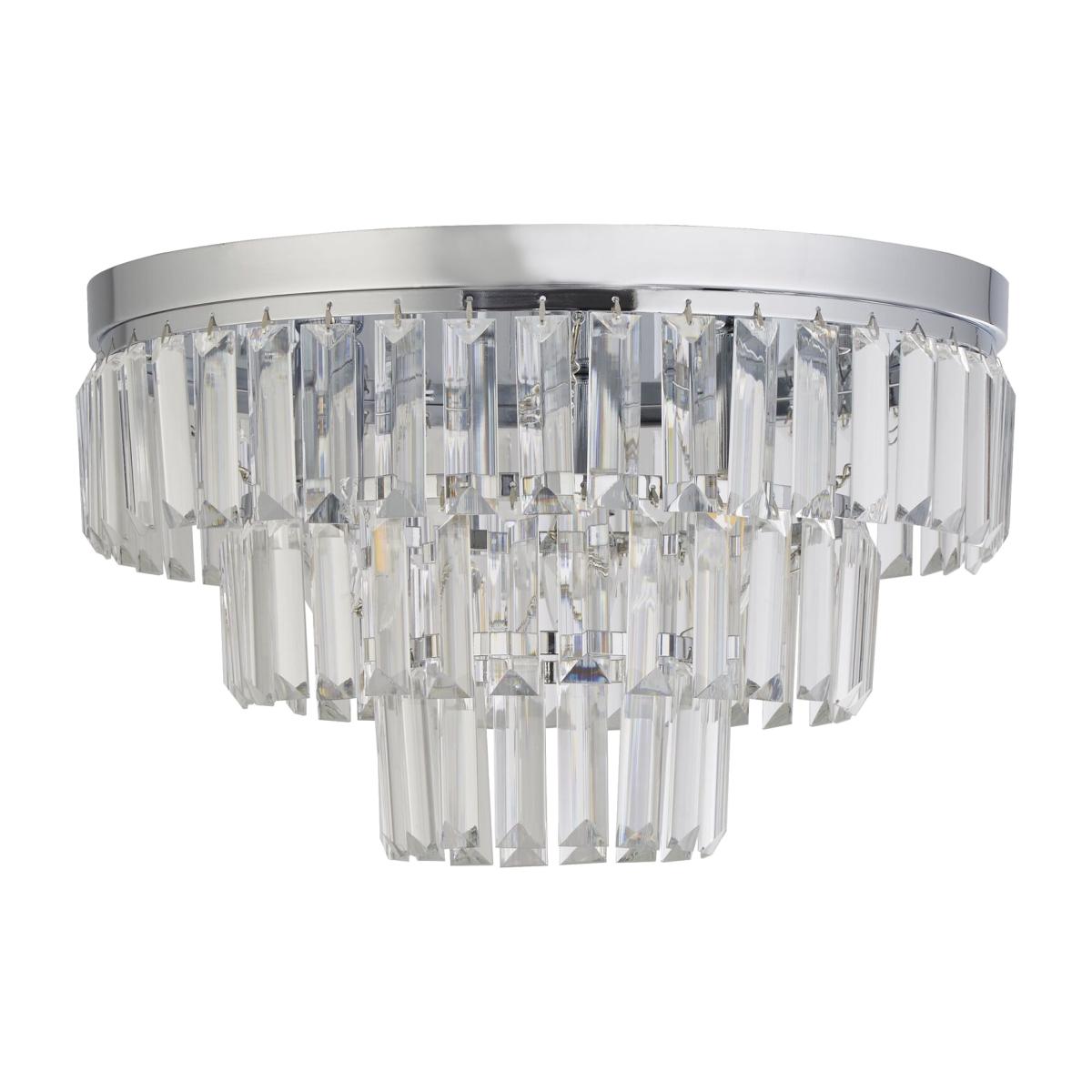 3 Light Chrome Flush with Glass Drops - Chrome – image 1