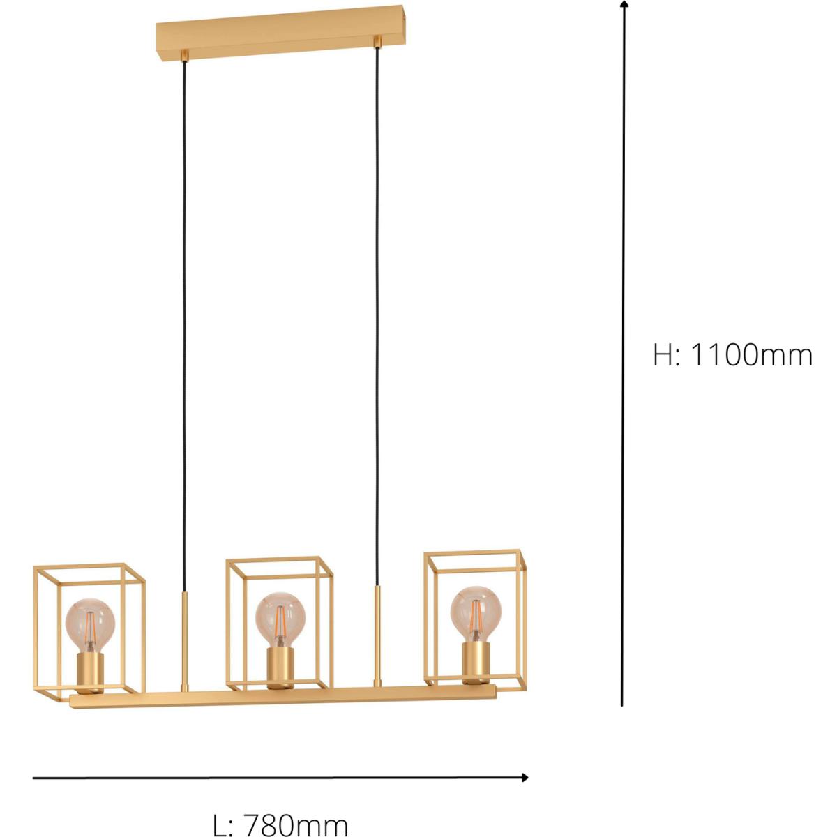 EGLO Cumiole Modern Gold Steel 3-light Pendant - Gold-Coloured – image 3